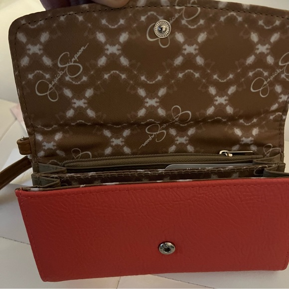 Jessica Simpson Coral/Cognac Greer Wallet - Picture 5 of 8